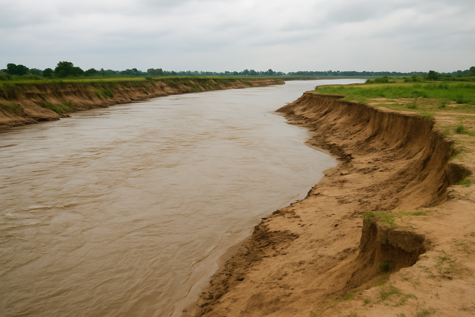 बैरिया धार में बहाव जारी, गंगा की मुख्य धारा शहर से दूर—कटाव रोकने की कवायद फिर थमी