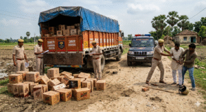 समस्तीपुर में शराब माफिया पर दोहरी चोट: पुलिस टीम पर हमला, 4915 लीटर विदेशी शराब के साथ ट्रक जब्त