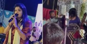 भोजपुरी सिंगर निशा उपाध्याय का लाइव शो पर गुस्सा वायरल, मंच पर एंकर को मारने की कोशिश करते दिखीं