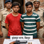 नन्कार तेलघी टोला में पुलिस की छापेमारी, दो युवक देसी कट्टा के साथ गिरफ्तार