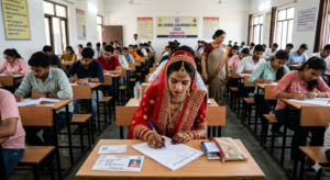 विदाई के बाद सीधे परीक्षा केंद्र पहुंची दुल्हन, लाल जोड़े में दिया BA का एग्जाम; शिक्षा के प्रति जज्बे ने जीता सबका दिल