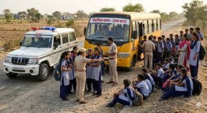 परिभ्रमण पर ले गए छात्रों को बीच रास्ते छोड़कर लौटे शिक्षक, पुलिस ने पहुंचाया गंतव्य तक