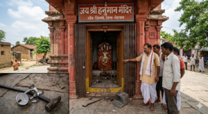रोहतास जिला के जिगनी गांव में हनुमान मंदिर में भीषण चोरी