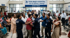 जमशेदपुर के टाटा मेन हॉस्पिटल में सुरक्षाकर्मियों और मरीज के परिजन के बीच विवाद हिंसक रूप ले गया