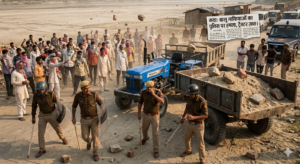 गया में बालू माफियाओं का हमला: ट्रैक्टर पकड़ने पर पुलिस पर पथराव, 2 हिरासत में