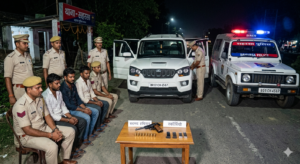 सहरसा पुलिस की बड़ी कार्रवाई, स्कॉर्पियो से देसी पिस्टल व कारतूस बरामद, 4 गिरफ्तार