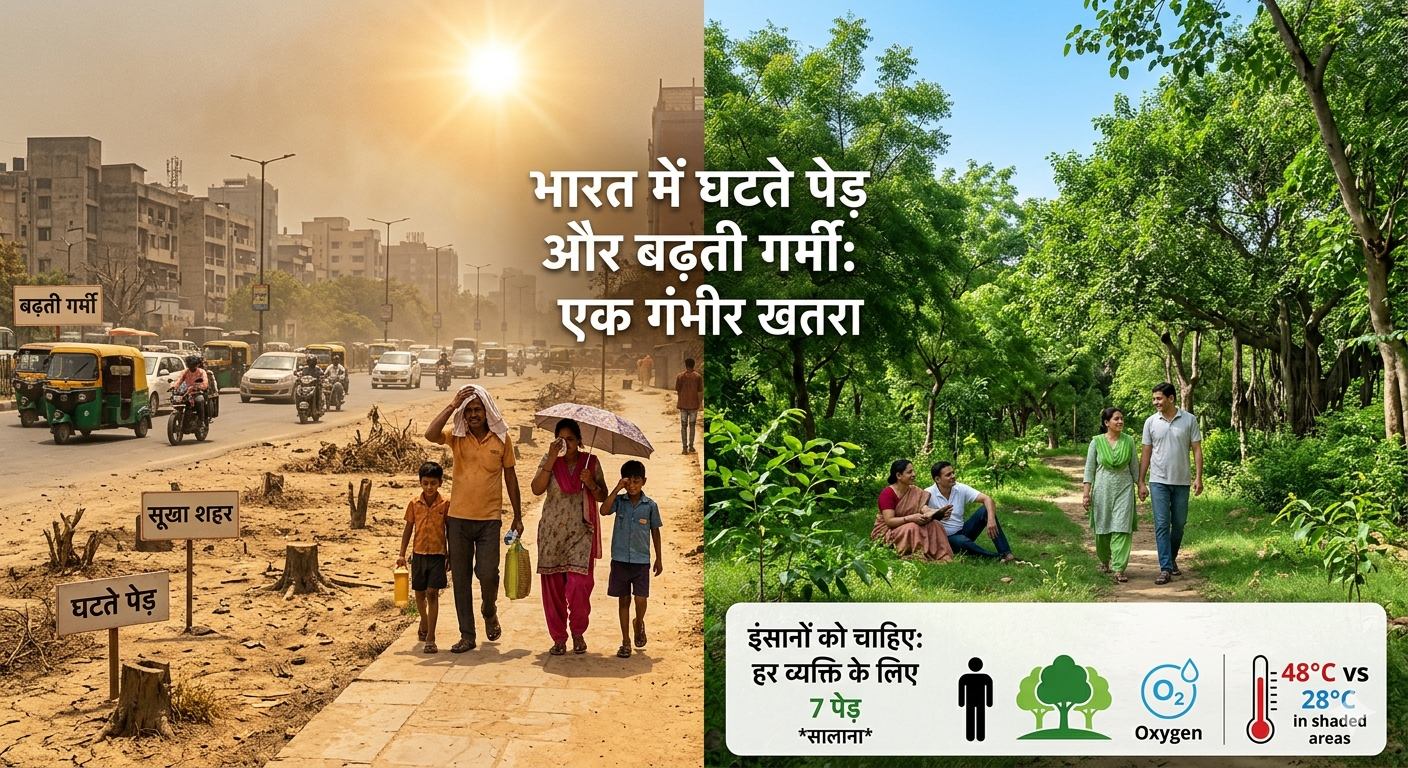 भारत में घटते पेड़ और बढ़ती गर्मी का खतरा, जानिए इंसानों को कितने पेड़ों की जरूरत