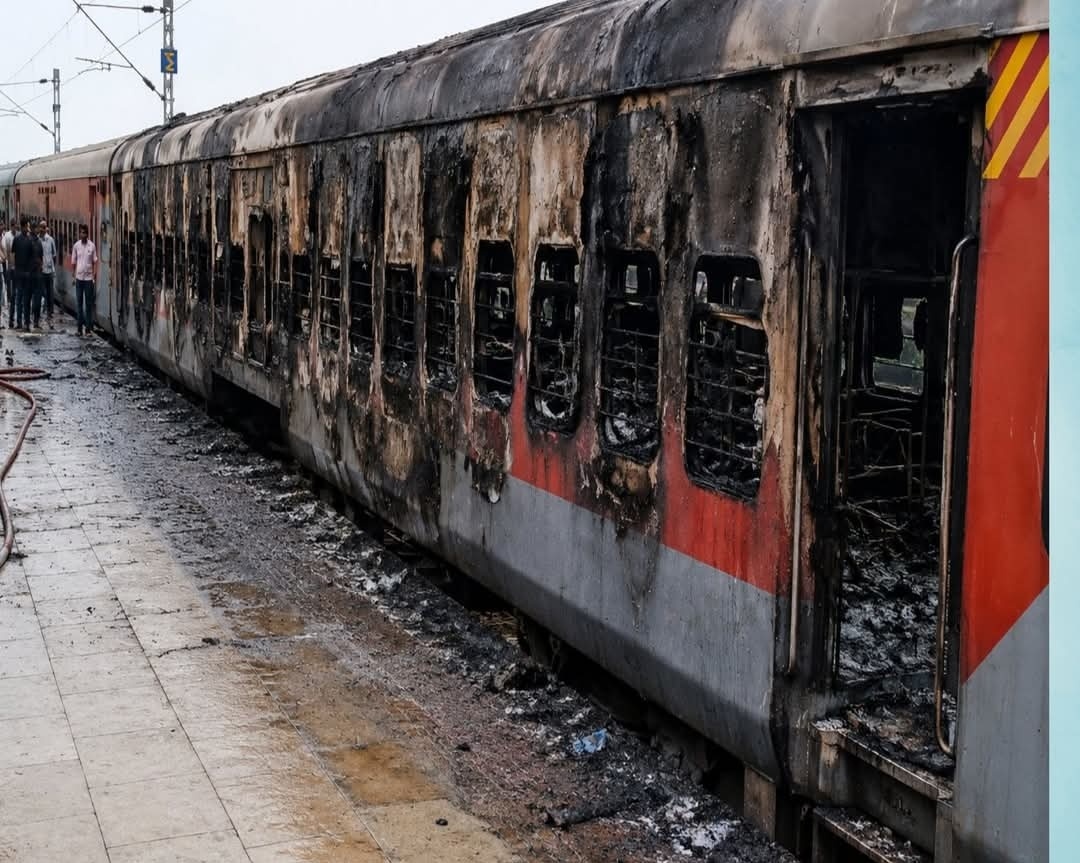 मधुबनी रेलवे स्टेशन पर जयनगर-उधना एक्सप्रेस की बोगी में भीषण आग, जनरल कोच जलकर राख