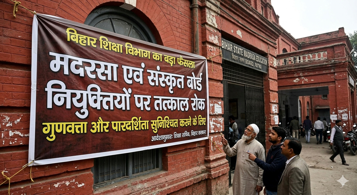 बिहार शिक्षा विभाग के बड़े फैसले: मदरसा-संस्कृत बोर्ड में नियुक्तियों पर रोक, गुणवत्ता और पारदर्शिता पर जोर