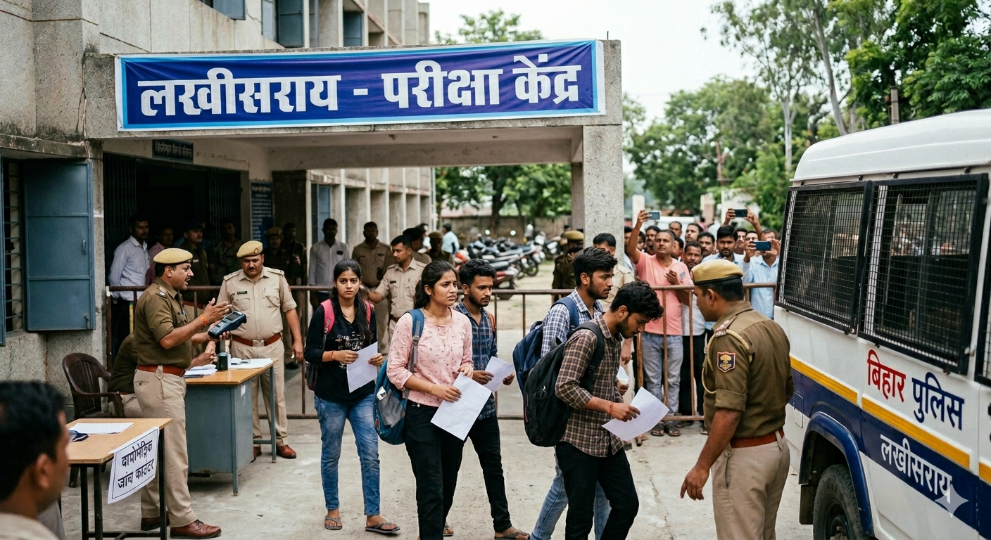 लखीसराय में NEET UG पुनर्परीक्षा के दौरान बड़ा खुलासा, बायोमेट्रिक मिलान नहीं होने पर 10 अभ्यर्थी हिरासत में