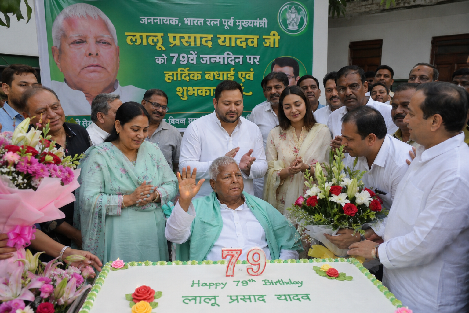 79वें जन्मदिन पर लालू यादव को बधाइयों की बौछार, परिवार और कार्यकर्ताओं ने मनाया जश्न