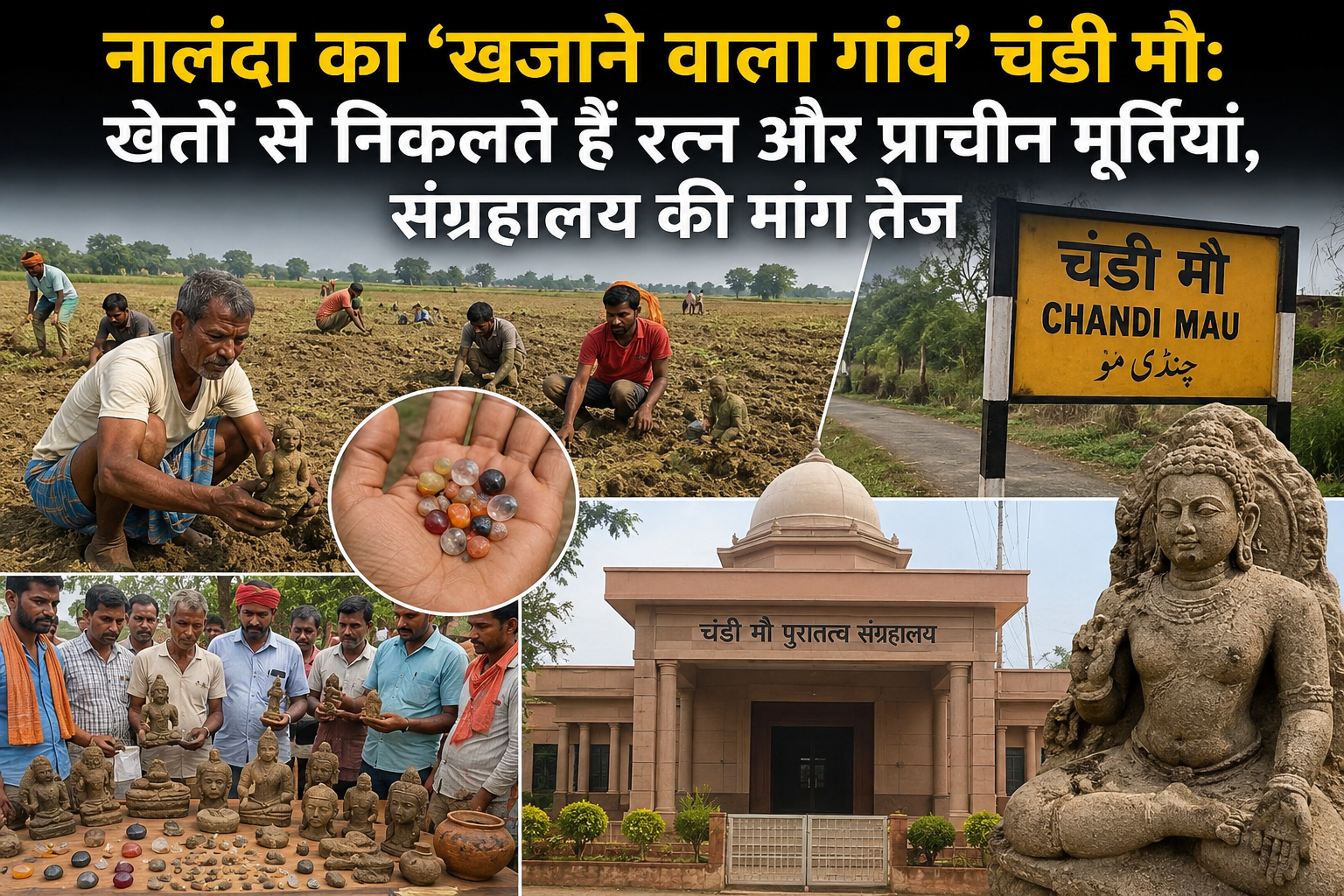 नालंदा का ‘खजाने वाला गांव’ चंडी मौ: खेतों से निकलते हैं रत्न और प्राचीन मूर्तियां, संग्रहालय की मांग तेज