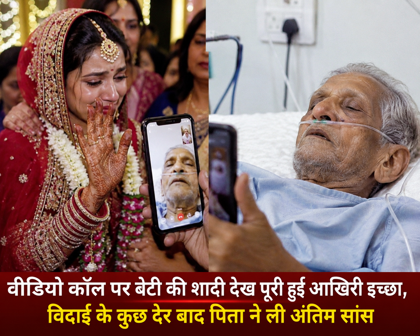 वीडियो कॉल पर बेटी की शादी देख पूरी हुई आखिरी इच्छा, विदाई के कुछ देर बाद पिता ने ली अंतिम सांस