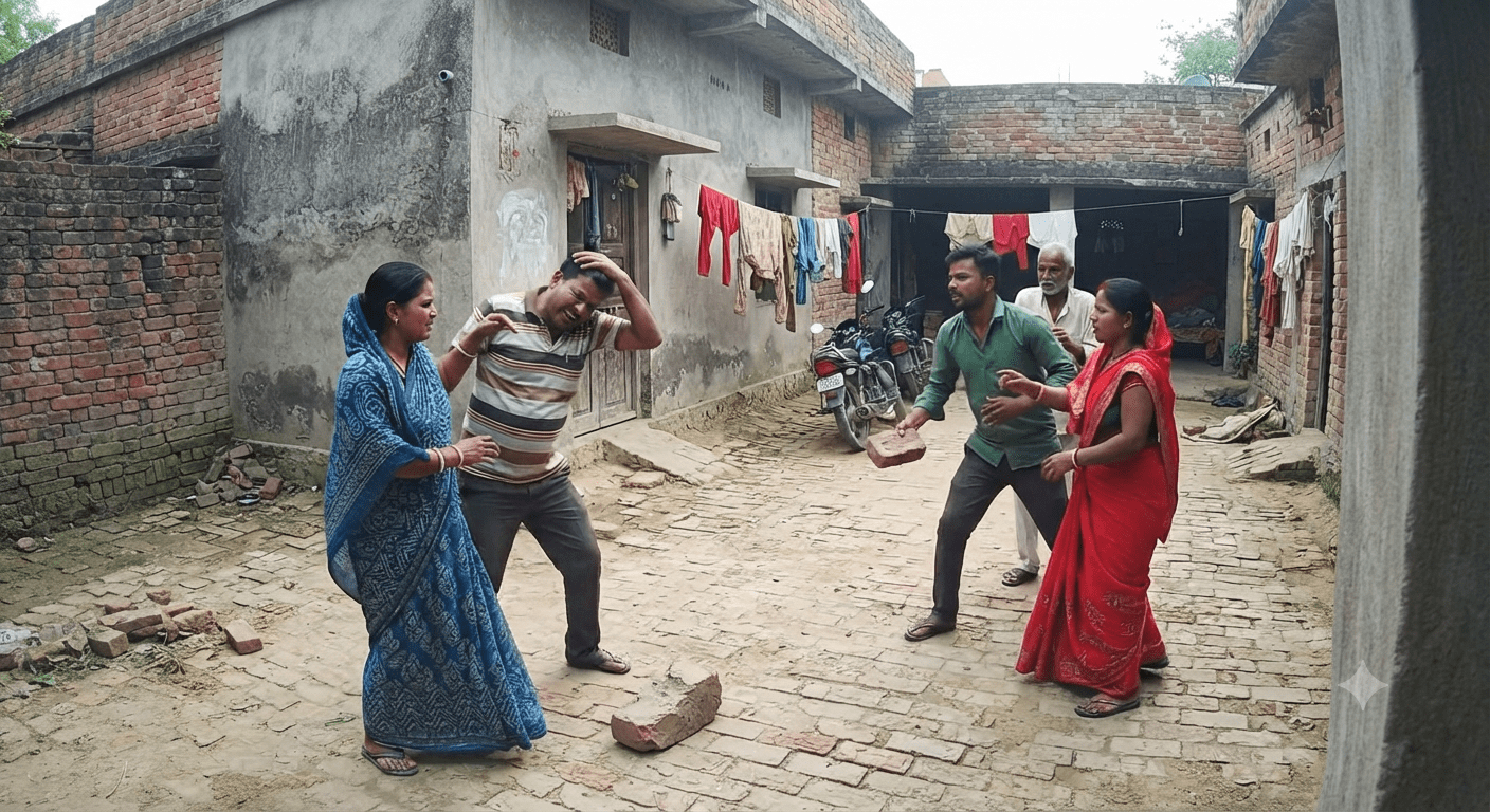 सहरसा में तीन अंगुल जमीन पर खूनी विवाद: देवर-देवरानी पर ईंट से हमला करने का आरोप, CCTV फुटेज आया सामने