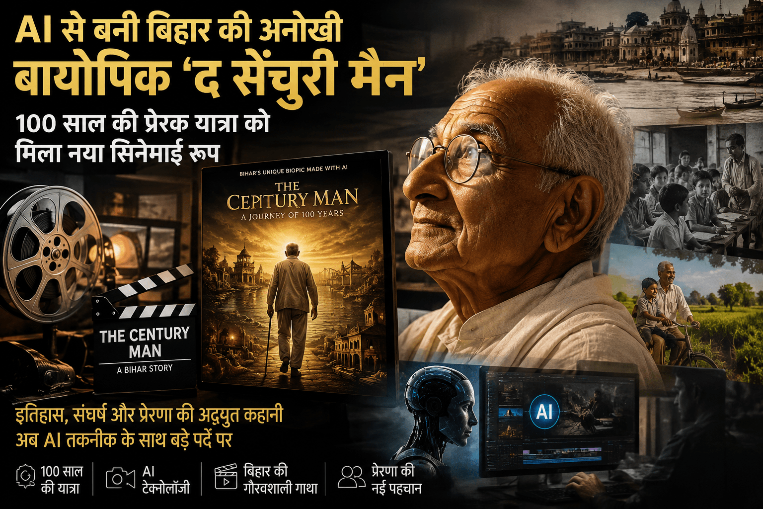 AI से बनी बिहार की अनोखी बायोपिक ‘द सेंचुरी मैन’, 100 साल की प्रेरक यात्रा को मिला नया सिनेमाई रूप