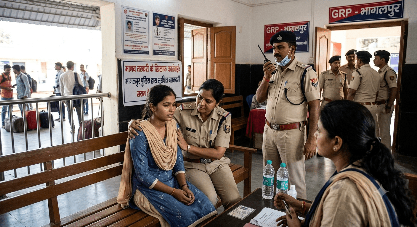 नौकरी का झांसा देकर छात्रा को कोलकाता ले गया युवक, मानव तस्करी के मामले में भागलपुर से सुरक्षित बरामद