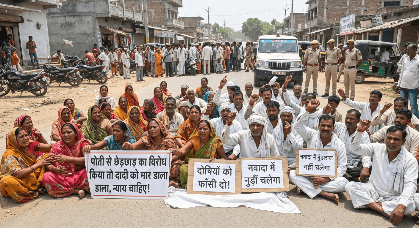 पोती से छेड़खानी का विरोध करना पड़ा भारी, दादी को बोलेरो से कुचलने का आरोप; मौत के बाद NH-82 पर बवाल