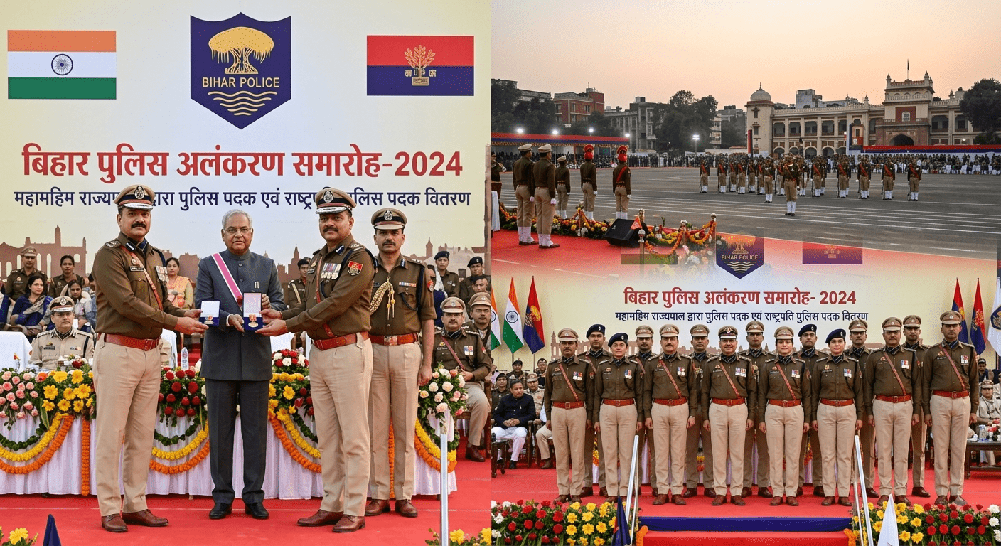 बिहार पुलिस के 18 अधिकारी-जवानों को पुलिस पदक, दो को राष्ट्रपति पदक