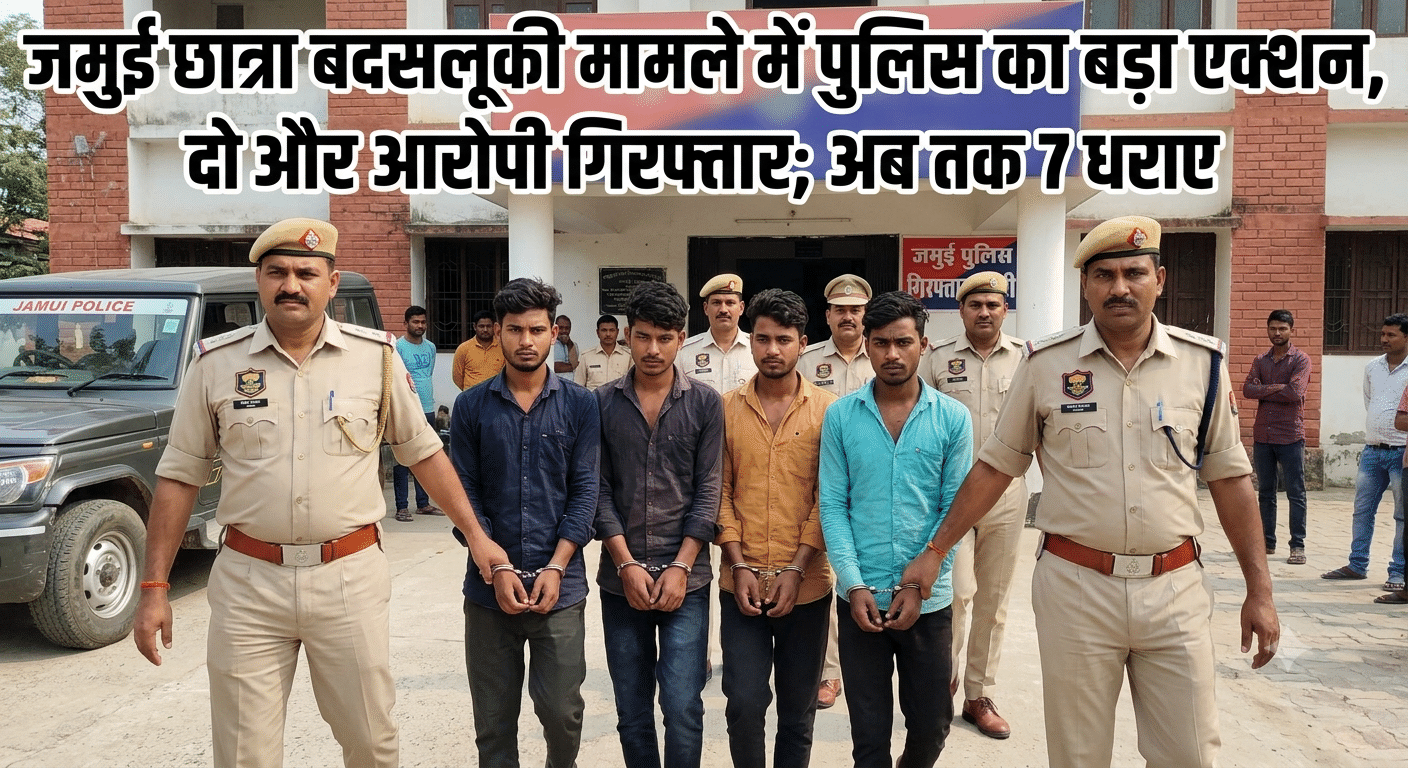 जमुई छात्रा बदसलूकी मामले में पुलिस का बड़ा एक्शन, दो और आरोपी गिरफ्तार; अब तक 7 धराए