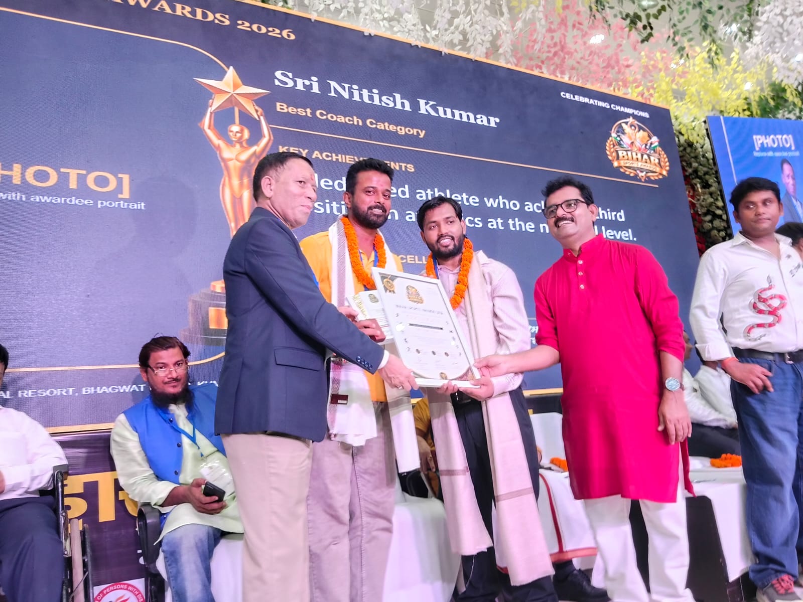 बिहार स्पोर्ट्स अवॉर्ड 2026 में सहरसा के राष्ट्रीय फुटबॉल कोच नीतीश मिश्र बने बेस्ट कोच