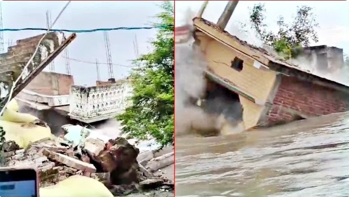 बिहार में बाढ़-और कटाव का कहर, गंगा में समाया 100 साल पुराना मंदिर, गंडक में बहा आशियाना