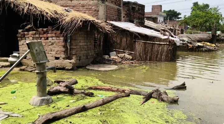 पुनपुन नदी का रौद्र रूप, दर्जनों घर जलमग्न; छतों पर रहने को मजबूर बाढ़ पीड़ित