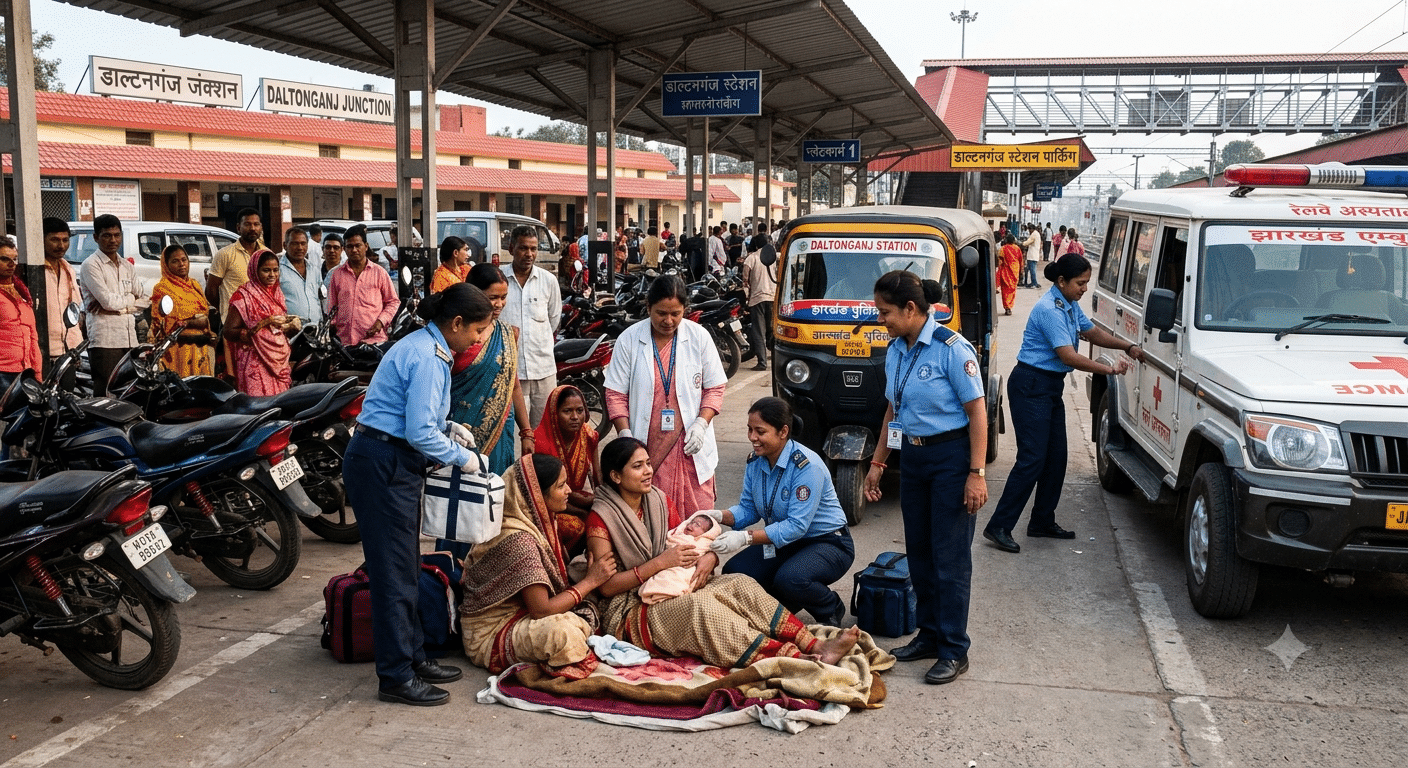 डालटनगंज स्टेशन की पार्किंग में महिला ने दिया बच्चे को जन्म, रेलकर्मियों ने पहुंचाया अस्पताल
