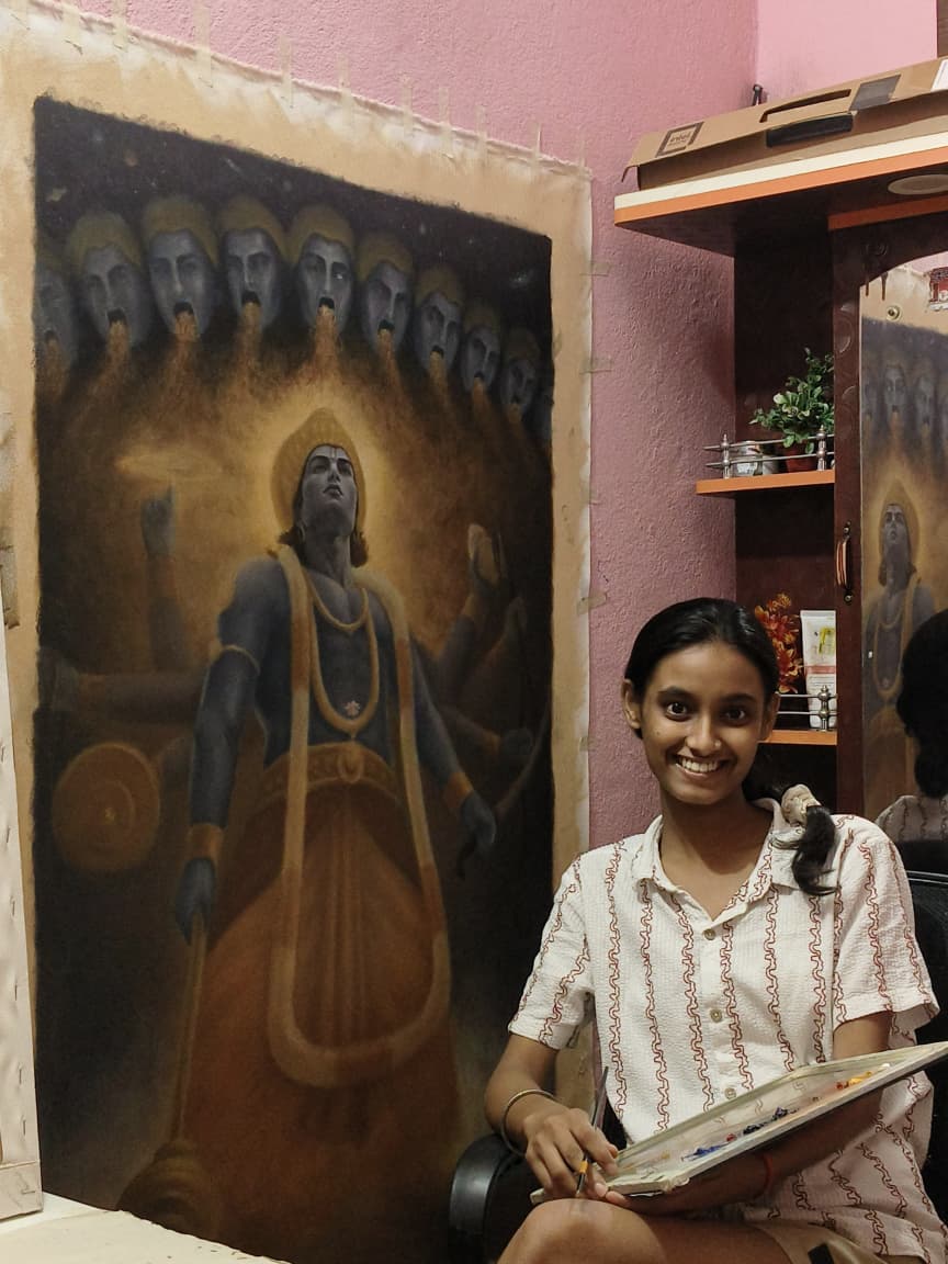 आठ साल की उम्र से थाम रखी है कूची, अब महाभारत के आठ चित्रों से दिखाएंगी अपनी प्रतिभा