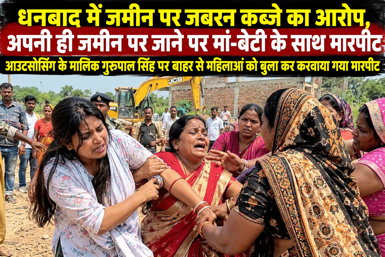 धनबाद में जमीन कब्जे को लेकर विवाद, मां-बेटी ने मारपीट का लगाया आरोप; आउटसोर्सिंग कंपनी के मालिक पर उठाए सवाल